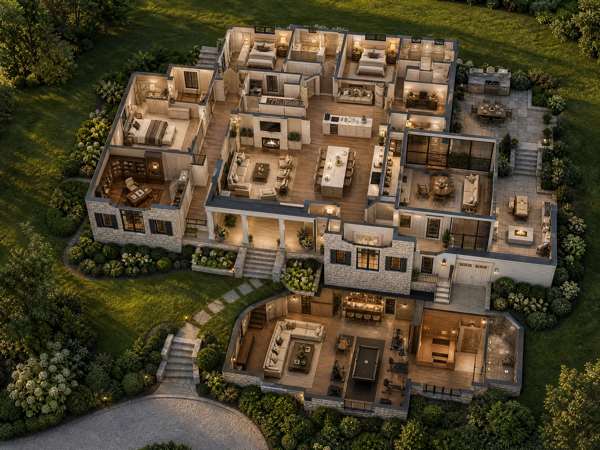 Aerial inside-the-home concept view of 7812 Lee Avenue